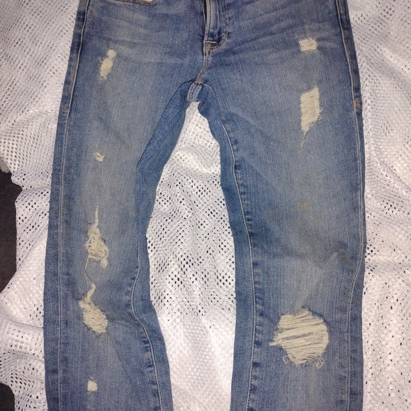 FRAME Distressed Blue Women's Jeans - Picture 1 of 4